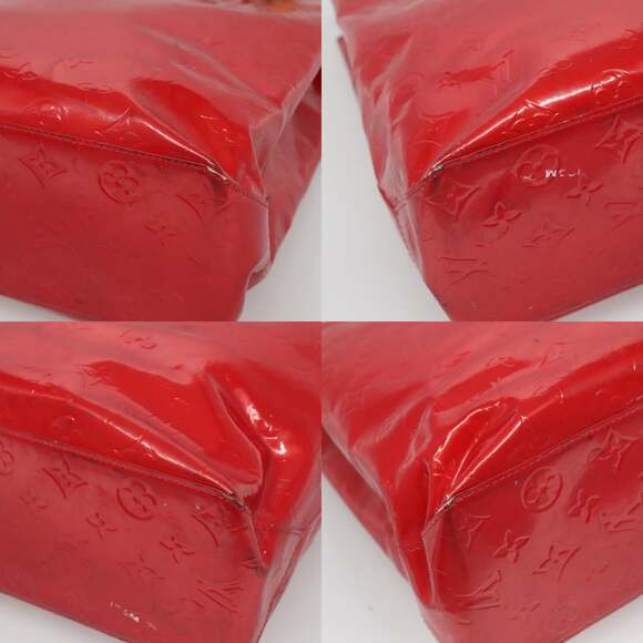 LOUIS VUITTON Monogram Vernis Reade MM Hand Bag Red Rouge M91086 - Picture 10 of 12